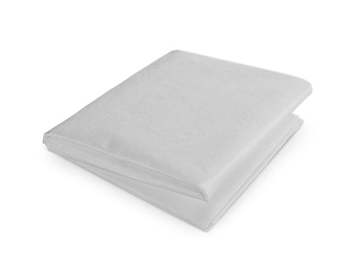 Folded light gray TYVEK fabric on a white background