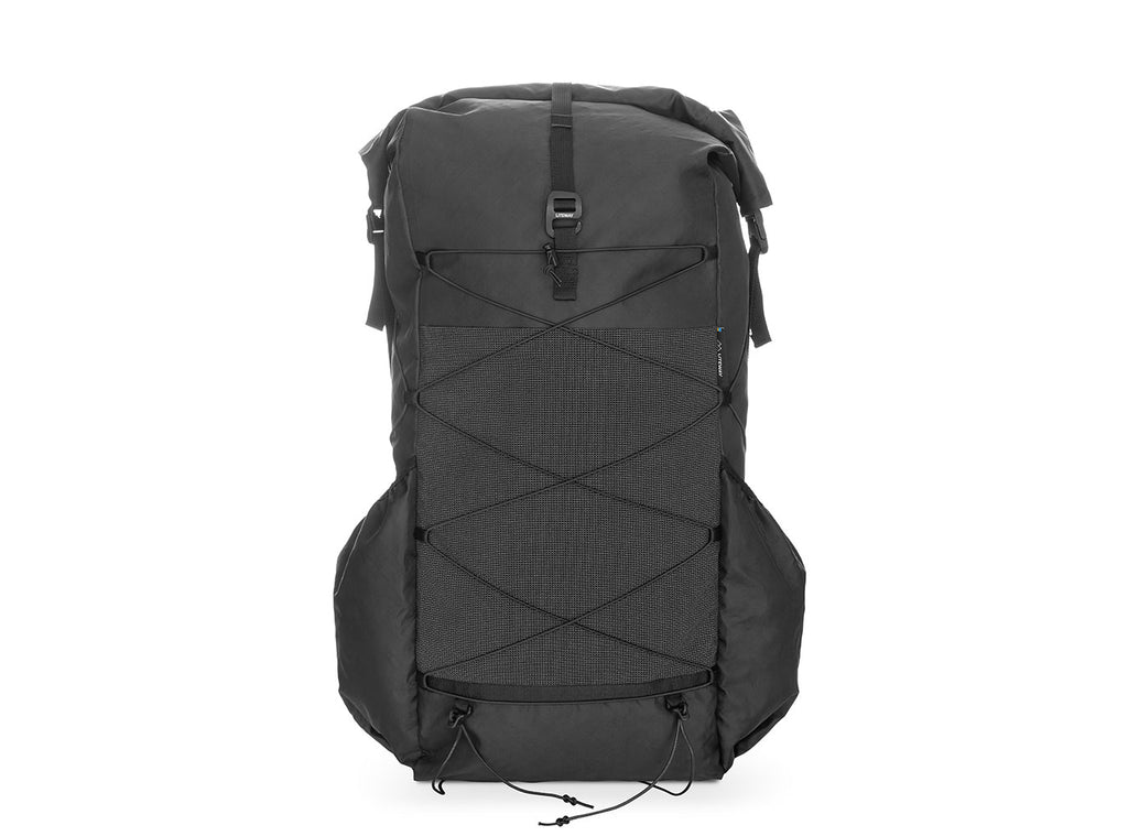 Liteway Gramless 35L ultralight frameless backpack, front view black