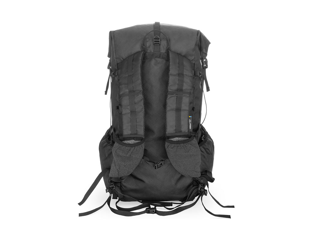 Liteway Gramless 35L ultralight frameless backpack, Back view black