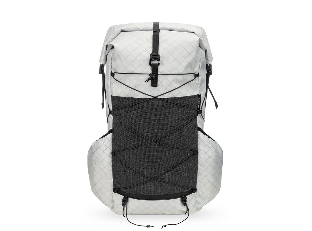 Liteway Gramless 35L ultralight frameless backpack, Front view Silver