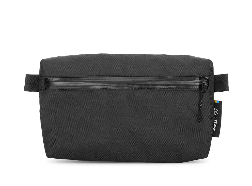 Liteway Pokkie ultralight belt pouch wallet, front view Black