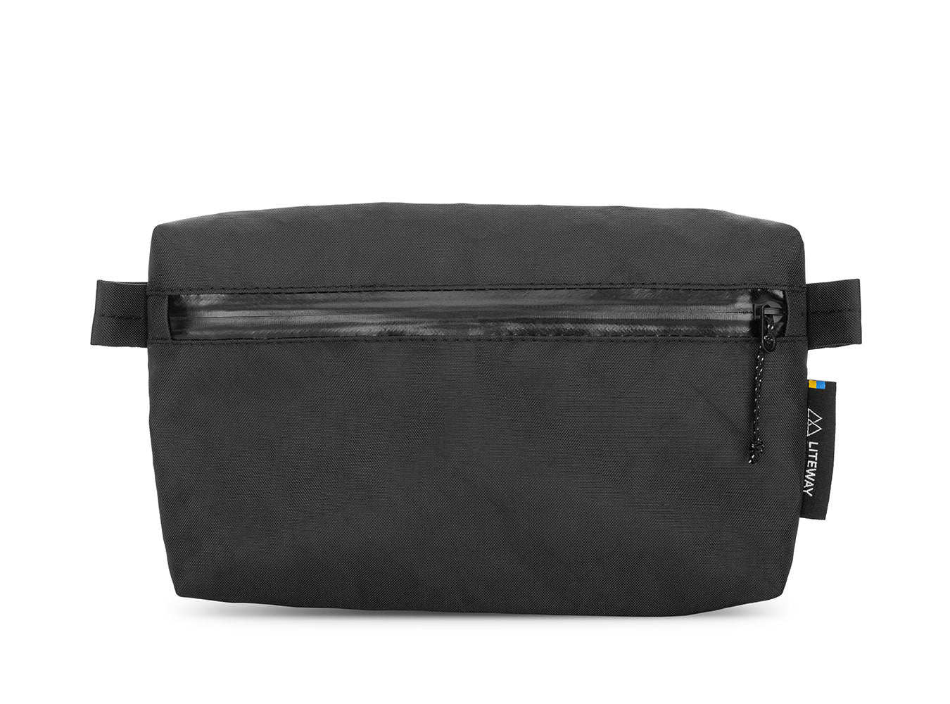 Liteway Pokkie ultralight belt pouch wallet, front view Black