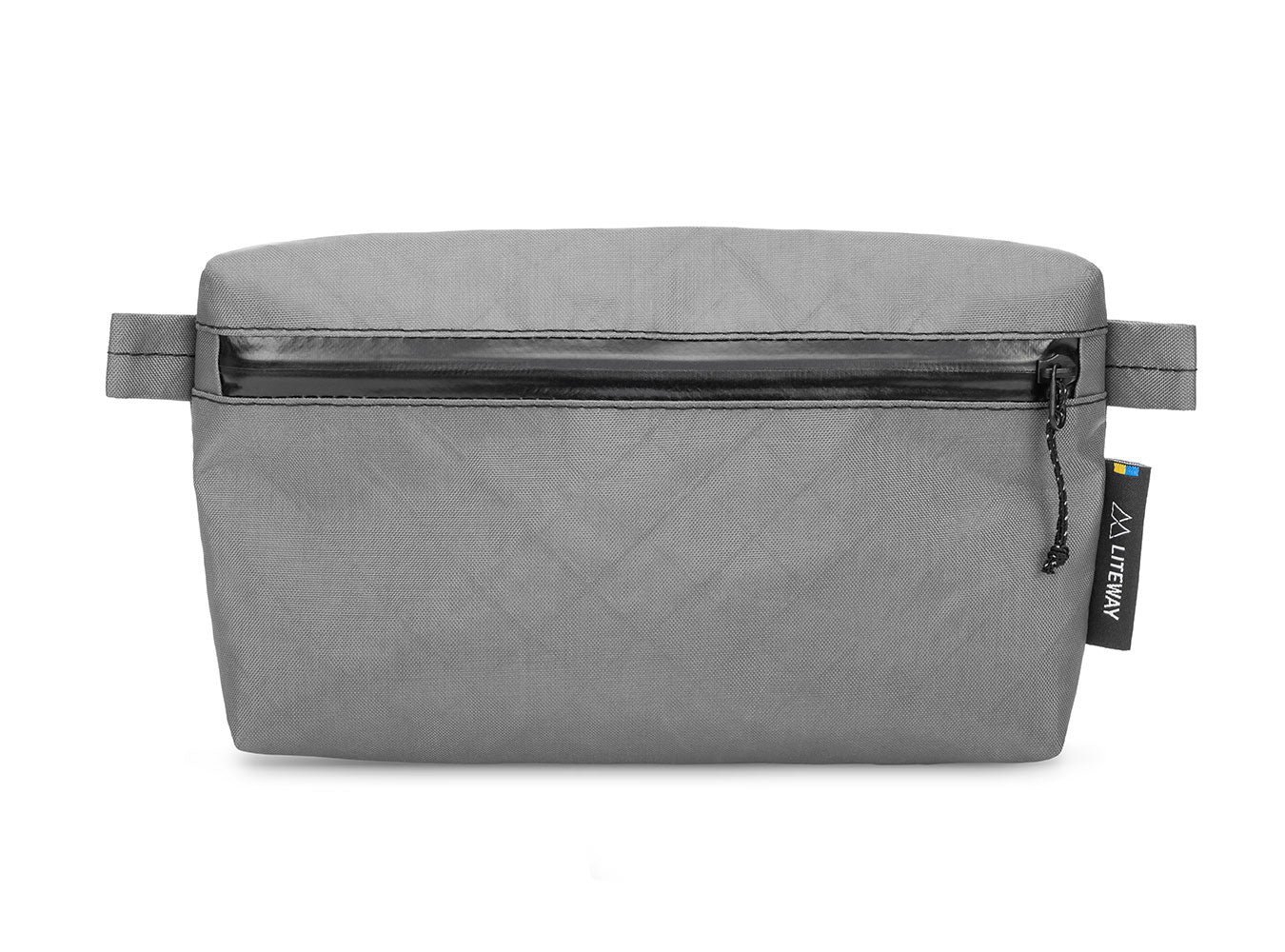 Liteway Pokkie ultralight belt pouch wallet, front view Grey
