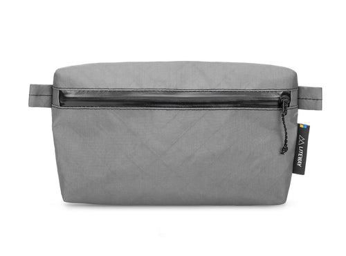 Liteway Pokkie ultralight belt pouch wallet, front view Grey