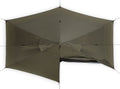 top view of one open door of Liteway Illusion Solo tent pitched