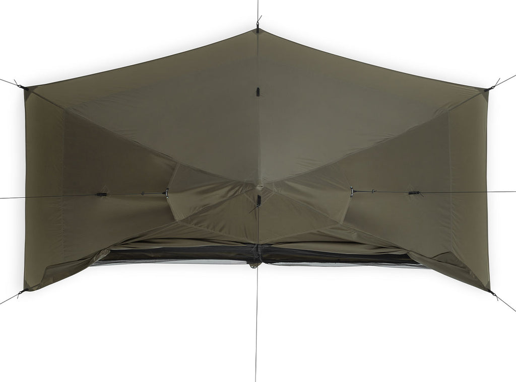 top view of tow open doors of Liteway Illusion Solo tent pitched