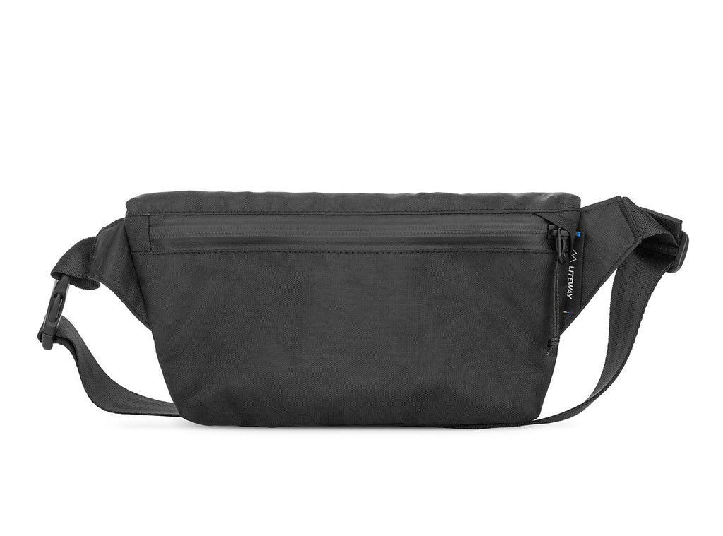 Liteway Fanny Pack ultralight crossbody bag, front view, black