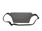 Gray waist bag with a strap on a white background