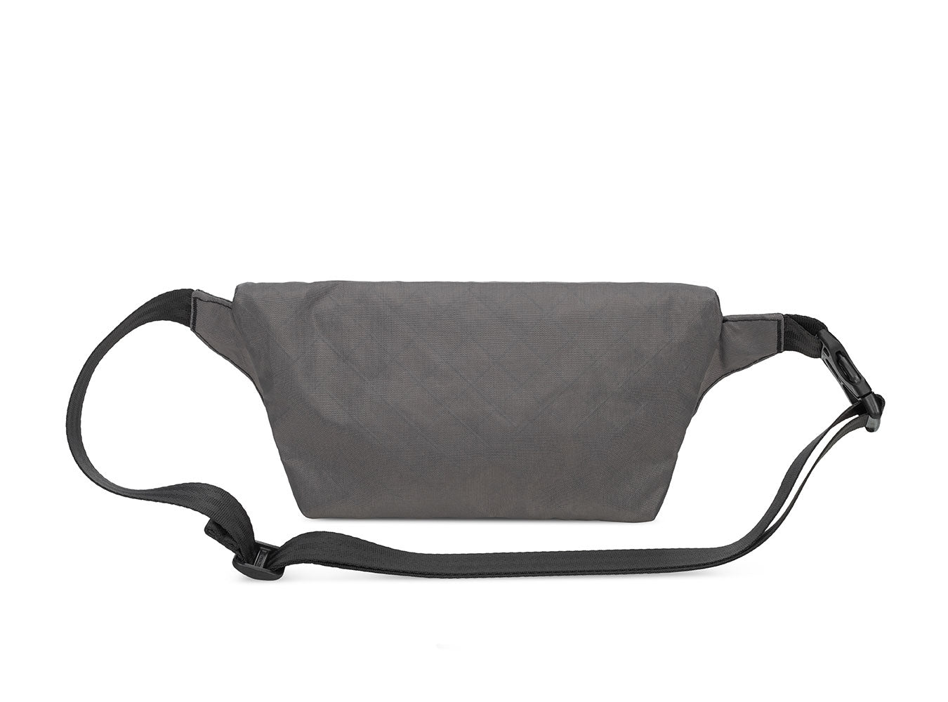 Gray waist bag with a strap on a white background