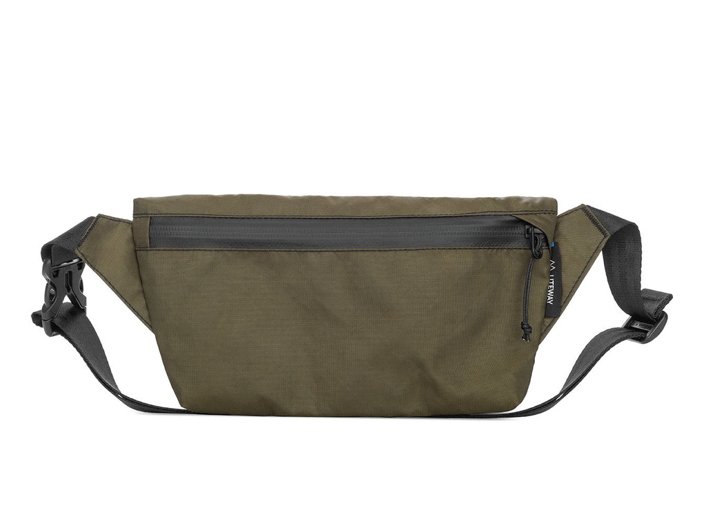Liteway Fanny Pack ultralight crossbody bag, front view, Olive