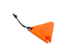 Orange triangle-WHISTLE with a black cord on a white background